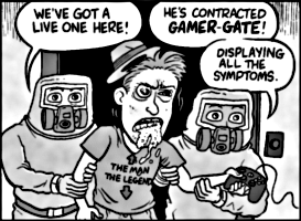Detail of Matt Bors, "GamerGate Contagion Spreads", 29 October 2014.  (via Daily Kos Comics)