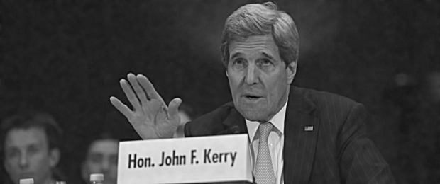 Secretary of State John Kerry testifies on Capitol Hill in Washington on Dec. 9, 2014, before the Senate Foreign Relations hearing on "Authorization for the Use of Military Force Against IS." (Molly Riley/AP) 