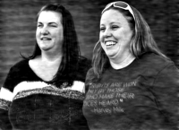 April Hoagland, left, and Beckie Peirce smile during a press conference outside of the Juvenile Court in Price, Utah Friday, Nov. 13, 2015. The married same-sex couple said Friday they are relieved after finding out they will be able to keep a baby girl they have been raising as foster parents. They spoke after a judge reversed his ruling to take the 9-month-old child and place her with a heterosexual couple for her well-being. (Chris Detrick/The Salt Lake Tribune via AP)