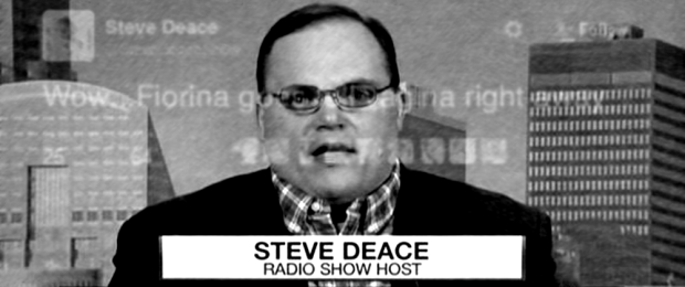 Iowa Christian talk radio host Steve Deace appears on msnbc in undated frame detail; background text via Twitter.